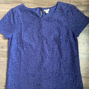 J. Crew Factory Short Sleeve Lace Top